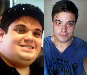 Antes e Depois Homem Processo de emagrecimento de um homem
