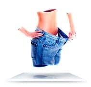 Barriga Chapada Mulher mostrando calça mais larga
